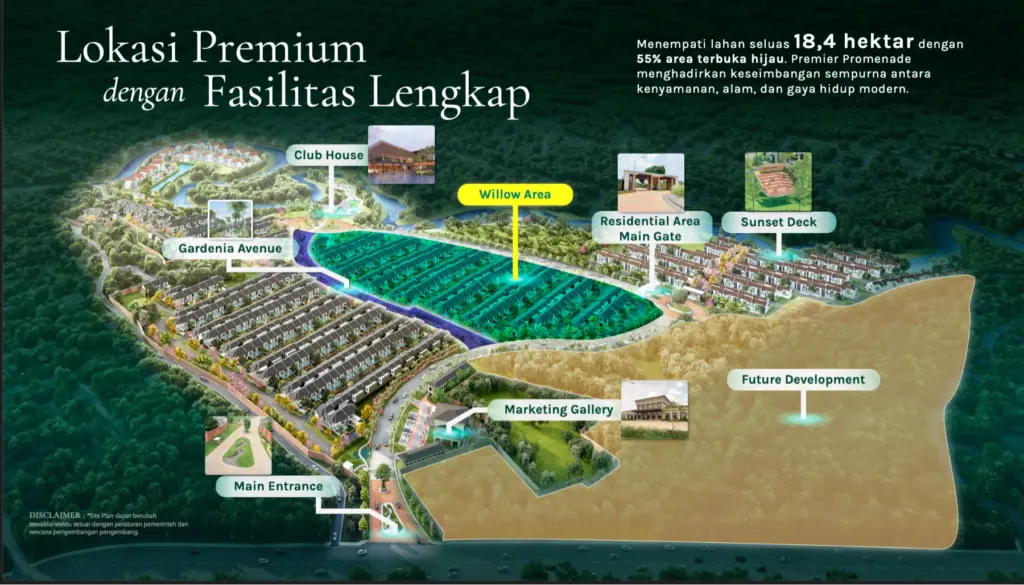 Peta lokasi premium dan fasilitas Premier Promenade